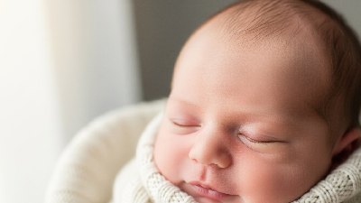 Bebé recién nacido durmiendo plácidamente envuelto en una manta suave, fotografía newborn artística en Alicante